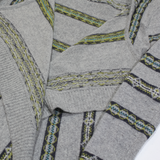 HOBBS LONDON Womens Patterned Cardigan Grey Striped Tight Knit Wool S