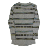 HOBBS LONDON Womens Patterned Cardigan Grey Striped Tight Knit Wool S