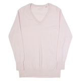 EQUIPMENT Womens Jumper Pink V-Neck Tight Knit XS