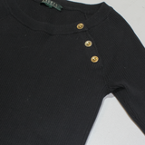 LAUREN RALPH LAUREN Stretch Womens Jumper Blue Tight Knit S