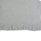FRENCH CONNECTION Frill Womens Jumper Grey Tight Knit Short Sleeve L
