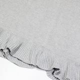 FRENCH CONNECTION Frill Womens Jumper Grey Tight Knit Short Sleeve L