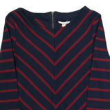 WHITE STUFF Womens Patterned Jumper Blue Chevron Tight Knit UK 10