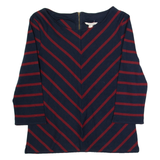 WHITE STUFF Womens Patterned Jumper Blue Chevron Tight Knit UK 10