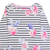 JOULES Womens Patterned Jumper White Striped Tight Knit UK 8