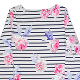 JOULES Womens Patterned Jumper White Striped Tight Knit UK 8