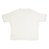 FAT FACE Oversized Womens Jumper Cream V-Neck Chunky Knit Short Sleeve S