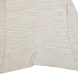 FAT FACE Womens Jumper Beige V-Neck Tight Knit Linen UK 10