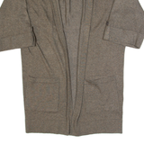 MONSOON Womens Cardigan Brown Tight Knit 3/4 Sleeve S