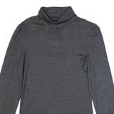 MONSOON Stretch Womens Jumper Grey Roll Neck Tight Knit UK 14