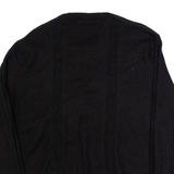 CALVIN KLEIN Womens Patterned Jumper Black Check Tight Knit Wool XL