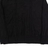 CALVIN KLEIN Womens Patterned Jumper Black Check Tight Knit Wool XL