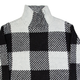 DKNY Womens Patterned Jumper Black Check High Neck Tight Knit XXS