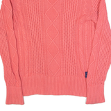 SUPERDRY Womens Jumper Pink Cable Knit XS
