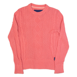 SUPERDRY Womens Jumper Pink Cable Knit XS