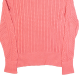 SUPERDRY Womens Jumper Pink Cable Knit XS