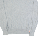 SUPERDRY Womens Jumper Grey V-Neck Tight Knit 2XL