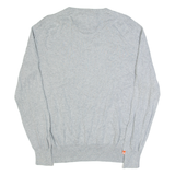 SUPERDRY Womens Jumper Grey V-Neck Tight Knit 2XL