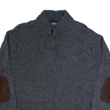 CHAPS Mens Jumper Grey High Neck Tight Knit 2XL