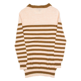 J.CREW Womens Patterned Jumper Pink Striped Tight Knit Wool XXS