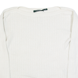 LAUREN RALPH LAUREN Womens Jumper Cream Tight Knit XXS