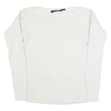 LAUREN RALPH LAUREN Womens Jumper Cream Tight Knit XXS