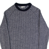 REISS Count Womens Patterned Jumper Black Chunky Knit Wool S