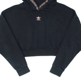 ADIDAS Cropped Womens Black Hoodie UK 6
