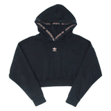 ADIDAS Cropped Womens Black Hoodie UK 6