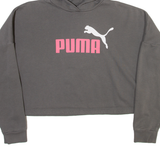 PUMA Cropped Womens Grey Hoodie M