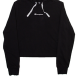 CHAMPION Cropped Womens Black Hoodie L