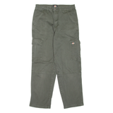 DICKIES Cargo Workwear Mens Trousers Green Slim Tapered W28 L26