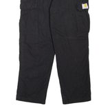 CARHARTT WIP Hooded Theory Cargo Mens Trousers Black Relaxed Tapered W34 L27