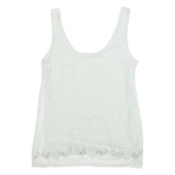 Womens Camisole Blouse Green Sleeveless Crazy Pattern XXS