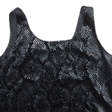 BABU Womens Camisole Blouse Black Sleeveless Crazy Pattern S