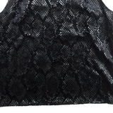 BABU Womens Camisole Blouse Black Sleeveless Crazy Pattern S