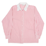 Womens Shirt Top Pink Long Sleeve Striped S