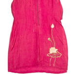 Womens Oversized Top Red Sleeveless Silk 2XL