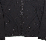 CANDA Womens Kimono Top Black Long Sleeve L