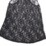 Womens Vests Top Black Sleeveless Floral XXS