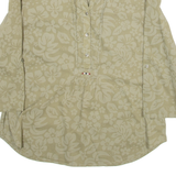 NAPAPIJRI Womens Shirt Top Green 3/4 Sleeve Silk Floral S