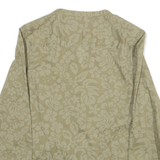NAPAPIJRI Womens Shirt Top Green 3/4 Sleeve Silk Floral S