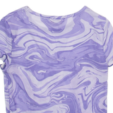 PULL&BEAR Womens Top Purple Crazy Pattern XS