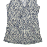 ESPRIT COLLECTION Womens Vests Shirt Grey Sleeveless Crazy Pattern XXS