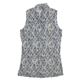 ESPRIT COLLECTION Womens Vests Shirt Grey Sleeveless Crazy Pattern XXS