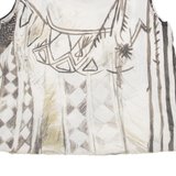 Womens Vests Top Brown Sleeveless Crazy Pattern S