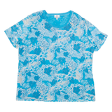 KINGFIELD Womens Shirt Top Blue Floral 2XL