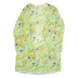 Womens Kimono Top Green Long Sleeve Floral XL