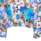 EXCLUSIVE Womens Blouse Shirt Blue V-Neck Long Sleeve Floral XS