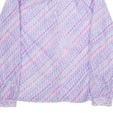 Womens Shirt Top Purple Long Sleeve Silk Striped XS